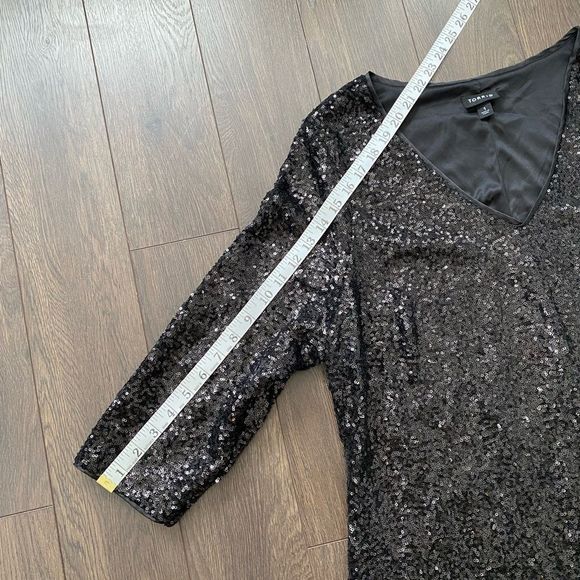 COPY - TORRID Black Sequin Long Sleeve Shift Dress - Picture 6 of 12
